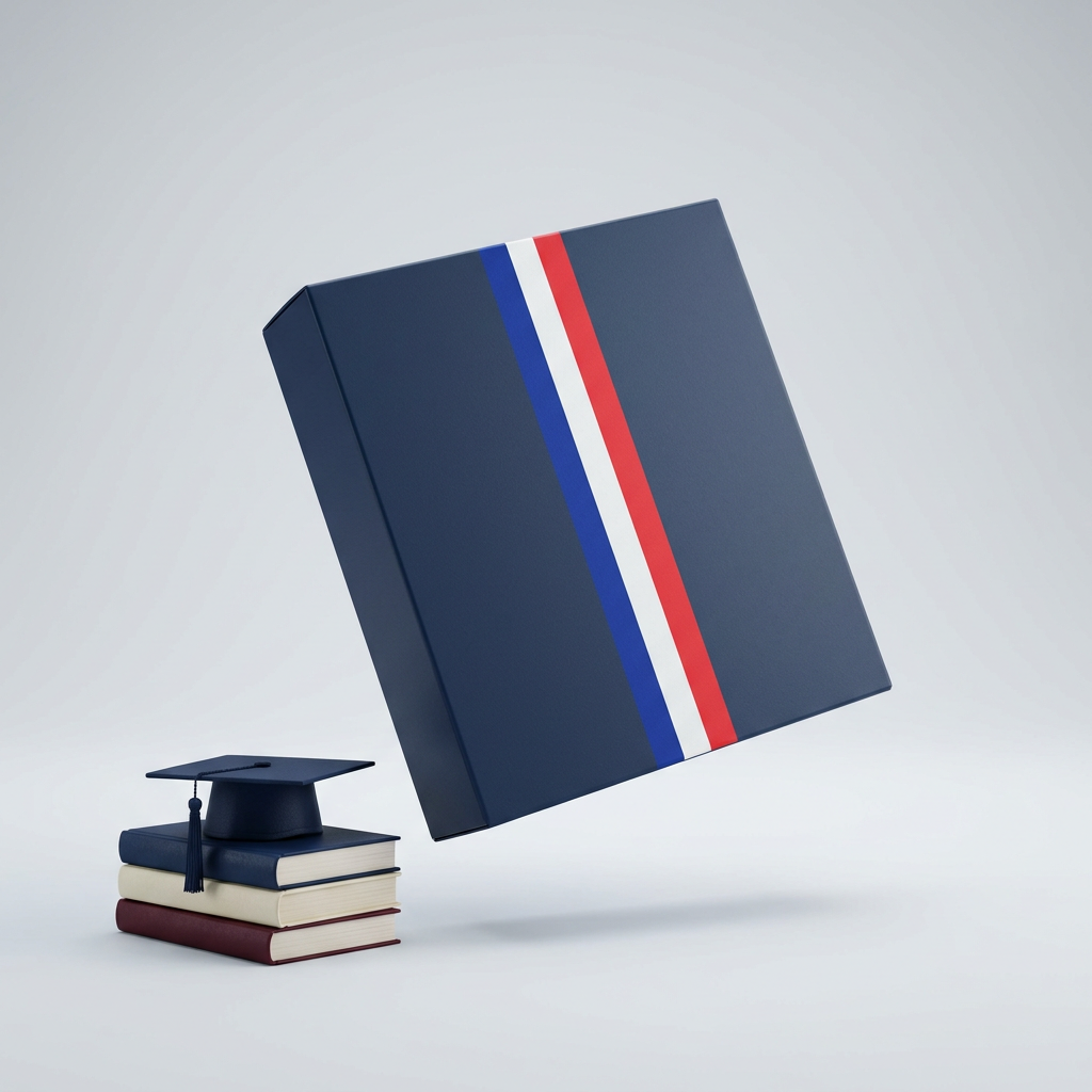 Student Visa Kit — Campus France & VLS-TS, mockup 3D du coffret