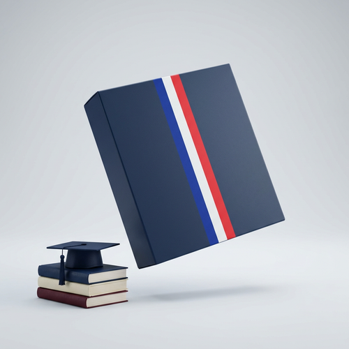 Student Visa Kit — Campus France & VLS-TS, mockup 3D du coffret